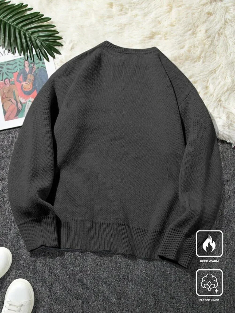Oversized Vintage Bear Graphic Sweater Jumper - Unisex Preppy Style, Cozy Knit
